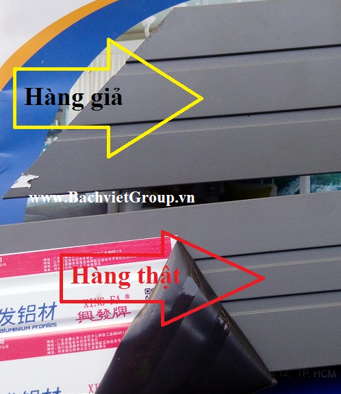 Bề mặt trên nhôm xingfa